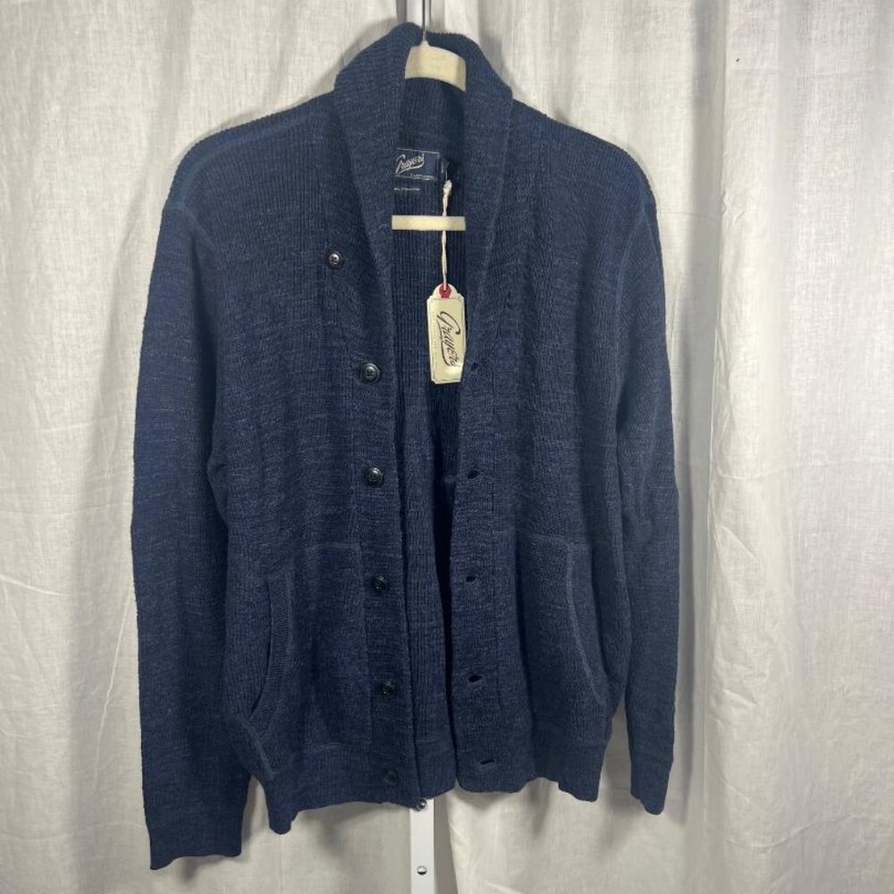 NWT Grayers Navy Blue Cabana Shawl Cardigan - Size M